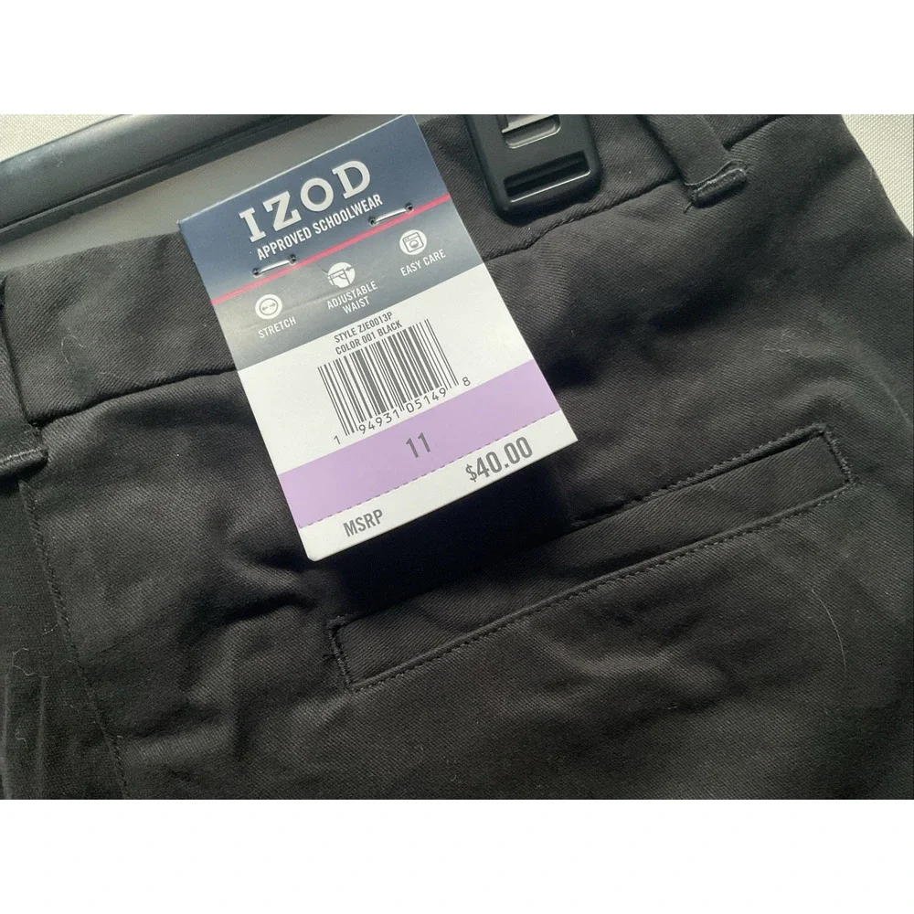Izod Approved Schoolwear Size 11‎ Black Skinny Bermuda Shorts School Uniform